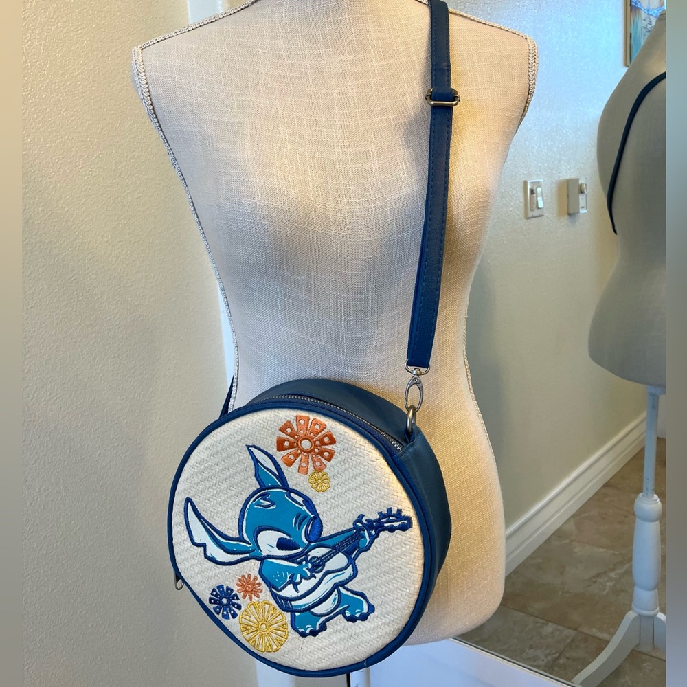 Disney woven “Stitch” Blue and Cream Crossbody Bag, NWOT